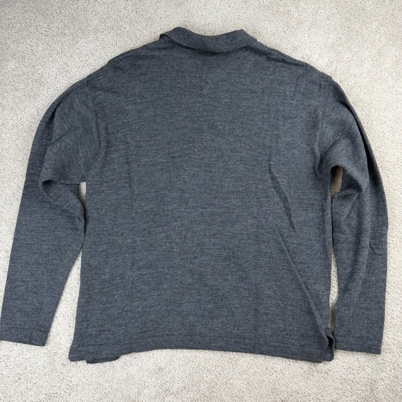 Vintage GAP Merino Wool Knit Polo Sweater Gray Long Sleeve Collared Shirt Mens L - Picture 6 of 6